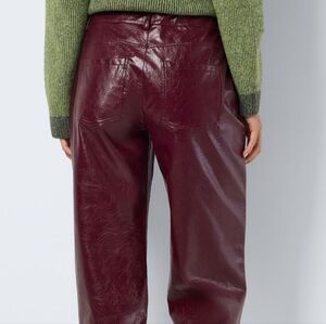 Noisy may | XS Kane Faux Burgundy Leather Flare Pant